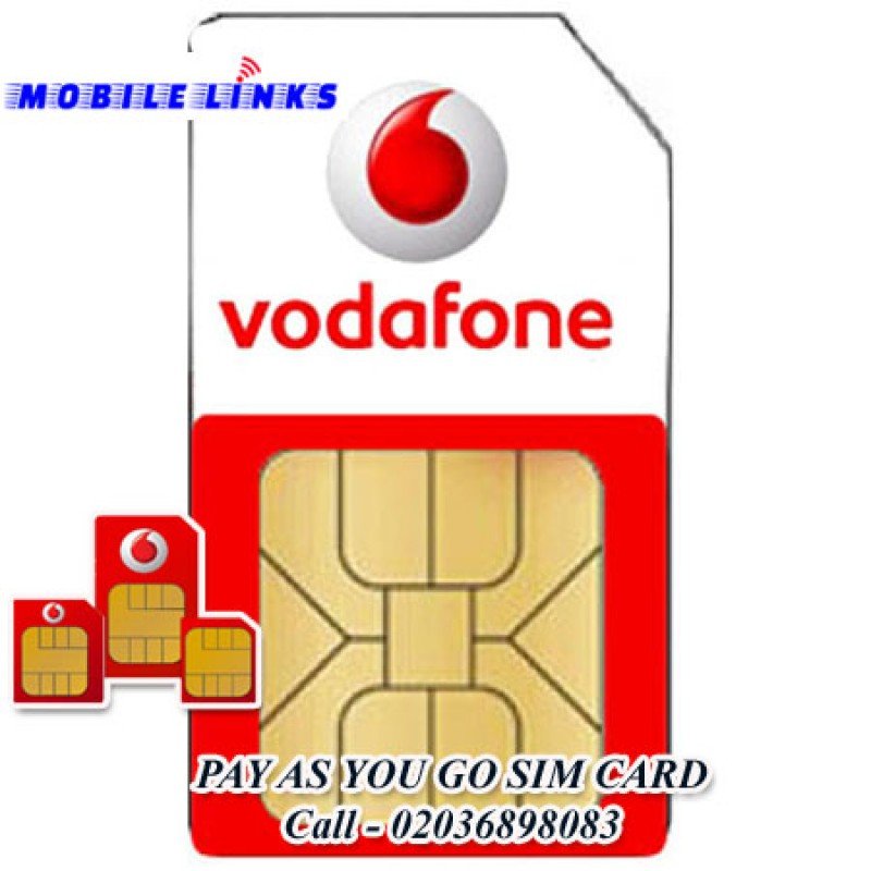 Vodafone UK Network Pay As You Go Triple Sim Card in East London